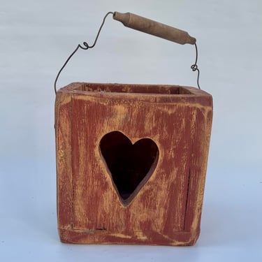 Handcrafted Decorative Wooden Box with Wire Handle