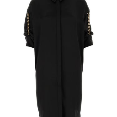 Loewe Woman Black Satin Shirt Dress