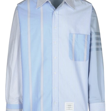 Thom Browne '4 Bar' Light Blue Cotton Shirt Man