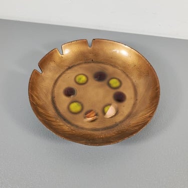 Bovano Enamel on Copper Modernist Ashtray 