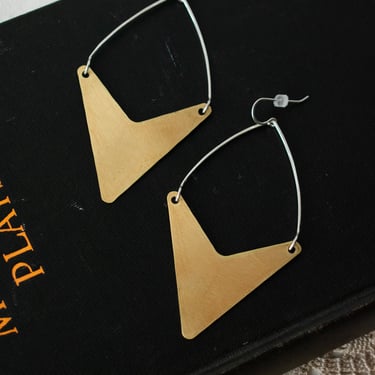 Arrow Dangle Earrings in Silver and Brass