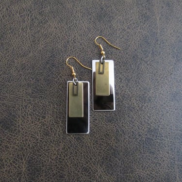 Minimalist mixed metal mid century modern earrings 
