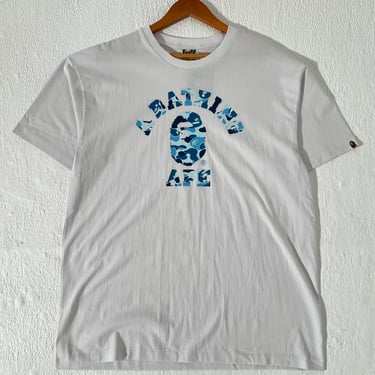 A Bathing Ape BAPE Blue Camo Logo T-Shirt Sz. 2XL