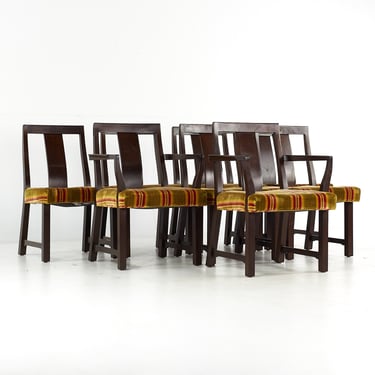 Edward Wormley for Dunbar Mid Century Mahogany Dining Chairs - Set of 8 - mcm 