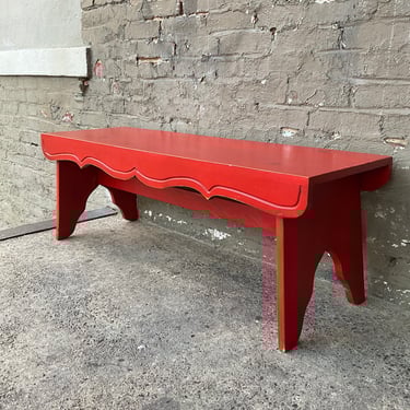Red Painted Bench