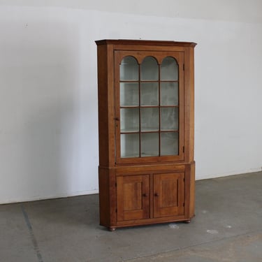 Antique French Country Pine Corner Cabinet Circa 1800's 