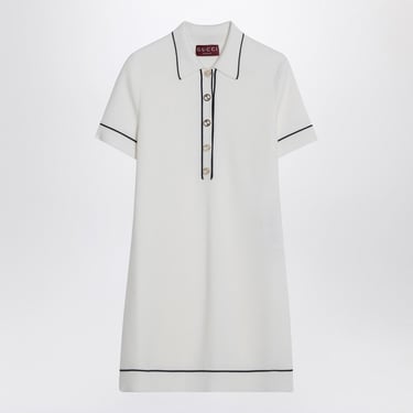 Gucci White And Blue Wool Polo Dress Women