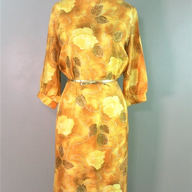 Yellow Rose of Texas - Circa 1950-60 - Pin Up - Rockabilly - Wiggle Dress - Estimated size 12/14 