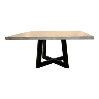 Organic Modern Greige Fiber Concrete Square Dining Table