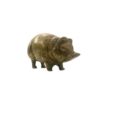 Vintage Small Brass Pig 