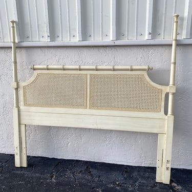 Henry Link Queen Post Headboard - Vintage Bali Hai Faux Bamboo Rattan Cane Hollywood Regency Palm Beach Bedroom Furniture 