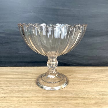 EAPG petaled compote - antique pressed glass pedestal bowl 