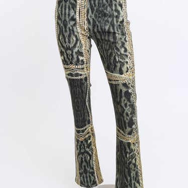 2003 F/W Leopard &amp; Chain Jeans