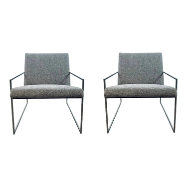 A.r.t. Furniture Modern Gray Lounge Chairs Pair