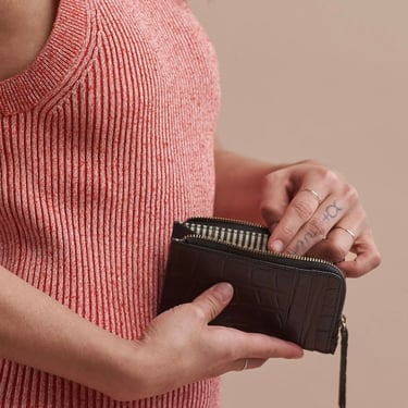O My Bag | Lola Coin Purse in Black Croc Classic Leather