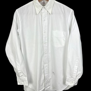 Vintage 1930s/1940s ADAM Sanforized Cotton Dress Shirt ~ 15 x 33 ~ Gussets ~ Spearpoint Collar ~ Button-Up ~ Golden Era 