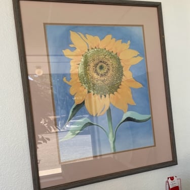 Sunflower Framed Art<br />Gray Wood Frame<br />H 33″ x W 28″