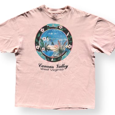 Vintage 80s/90s Canaan Valley West Virginia Nature Destination Graphic T-Shirt Size Large/XL 