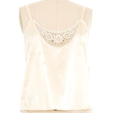 Champagne Crochet Trimmed Silk Cami