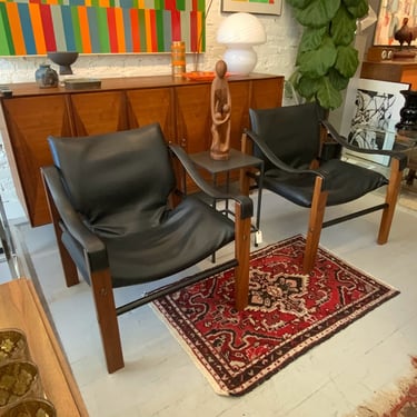 Vintage Pair of Arkana Safari Chairs, Maurice Prentice Burke Made in England 
