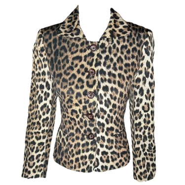 Moschino Y2K Cheap & Chic Leopard Button Up Jacket, New/Old