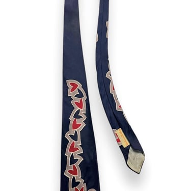 Vintage 1940s RICHMAN BROTHERS Necktie ~ Art Deco / Rockabilly / Swing ~ Neck Tie ~ Atomic / Abstract / Heart Print ~ Bellywarmer 