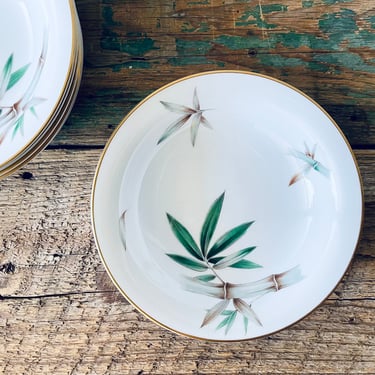 Noritake Canton Bamboo Soup Bowl | Replacement Bowl | Japanese Mid Century | Chinoiserie | Brown Green Gold | China 1960s 