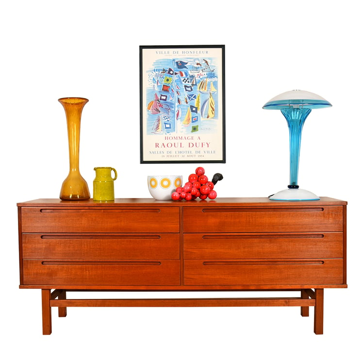 HJN Møbler | Torring Danish Modern Teak 6-Drawer Dresser | Sideboard