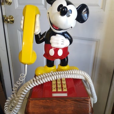 VINTAGE 1976 Mickey Mouse Talking Desk Phone// Collectible Disney Mickey Mouse Memorabilia// Disney Collectible 