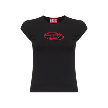 Diesel Women Black Stretch Cotton T-Angie T-Shirt