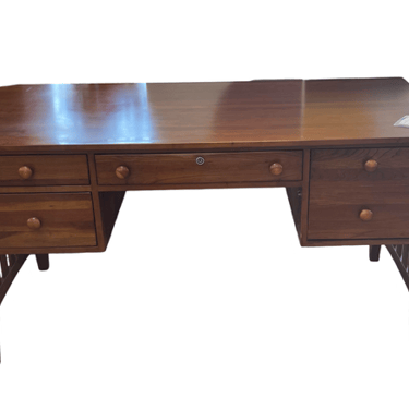 Desk w/ Drawers<br />Ethan Allen<br />Antique Cherry Wood<br />l 59 x W 28 x H 30