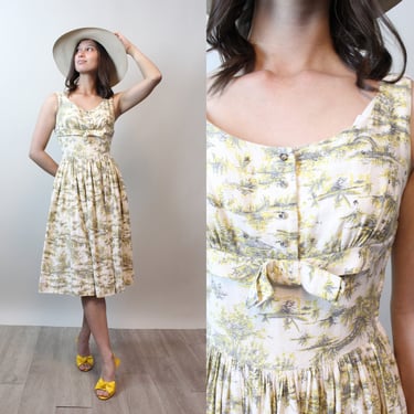 1950s TEENA PAIGE novelty print dress xs | new spring 
