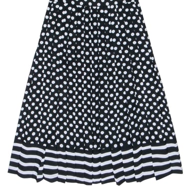 Kate Spade - Black w/ White Polka Dots Pleated Skirt Sz 2