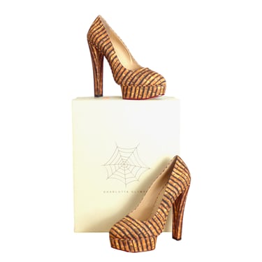 CHARLOTTE OLYMPIA- NIB 2013 Bamboo Print Platforms, Size 40