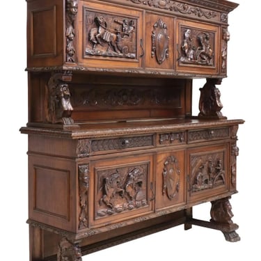 Antique Sideboard, Italian Renaissance Revival, Carved, Figural, Early 1900s!!