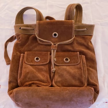Vintage Wilson's Leather Brown Suede Backpack Unisex Tote Bag College Book Bag 