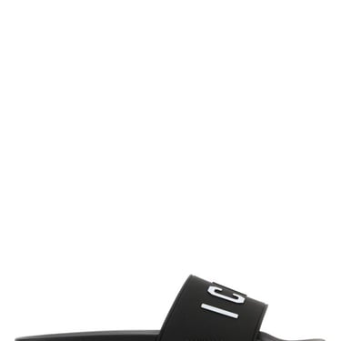 Dsquared Man Black Rubber Slippers