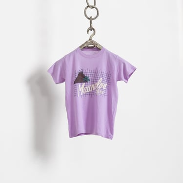 SOFT THIN SHEER Purple Lilac Xs Small Vintage Tee T-Shirt Volcano Motel Maunaloa Wildwood N.J. 