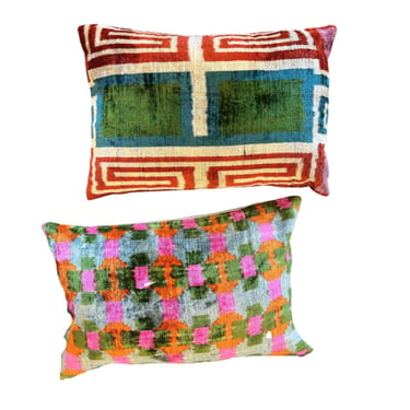 Colorful Velvet Lumbar Pillows