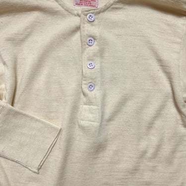 Vintage Wool & Rayon Undershirt Henley ~ S to M ~ Long John ~ Henley / Sweatshirt ~ Base 