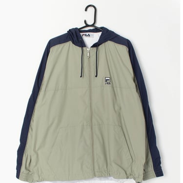 Vintage Fila windbreaker jacket in beige green - Large / XL 