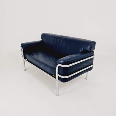 Mid century leather Bauhaus -Style of Cassia LC3 style sofa , 1980s 