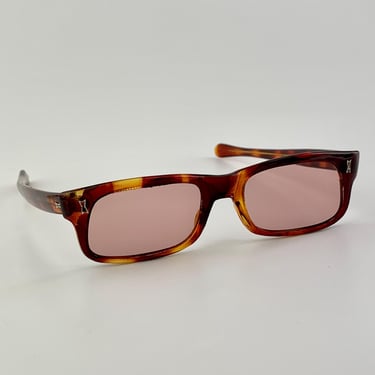 Early 1960'S Sunglasses - Tortoise Colored Frame - Original Smokey Blush Glass Lenses - Made in Japan 