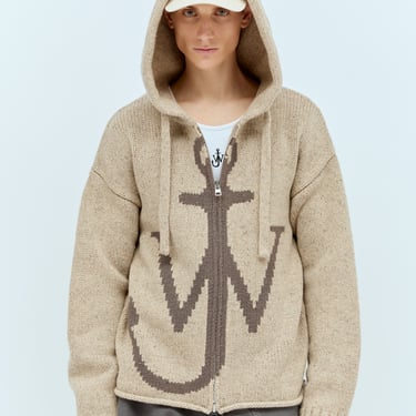 Jw Anderson Men Anchor Zipped Hooded Cardigan