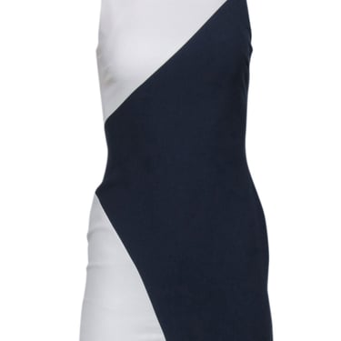 Elizabeth &amp; James - Navy &amp; White Color Block Sleeveless Dress Sz 2