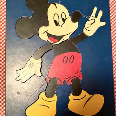 Sale~ Rare Vintage Wood Mickey Mouse Puzzle Disney by Judy Toys~ Collectible Puzzles~  Old Wood Toys~ Disney Collectible 1950s wooden puzzle 