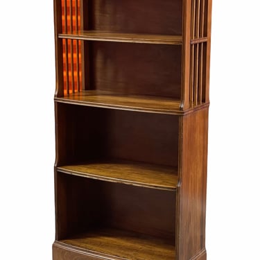 Free Shipping Within Continental US - Vintage Four Shelf Book Case With Scallop Details in the Front. 