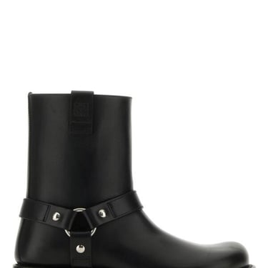 Loewe Woman Black Leather Campo Biker Boots