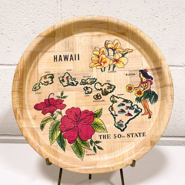 Vintage Hawaii Bamboo Tray