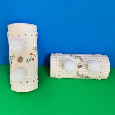 Deco Woodland Wall Lights - a Pair 